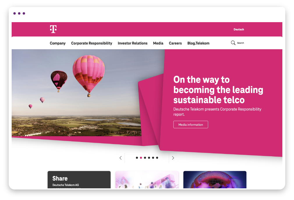 DEUTSCHE TEL desktop site page screenshot 