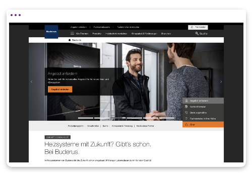 Buderus desktop site page screenshot 